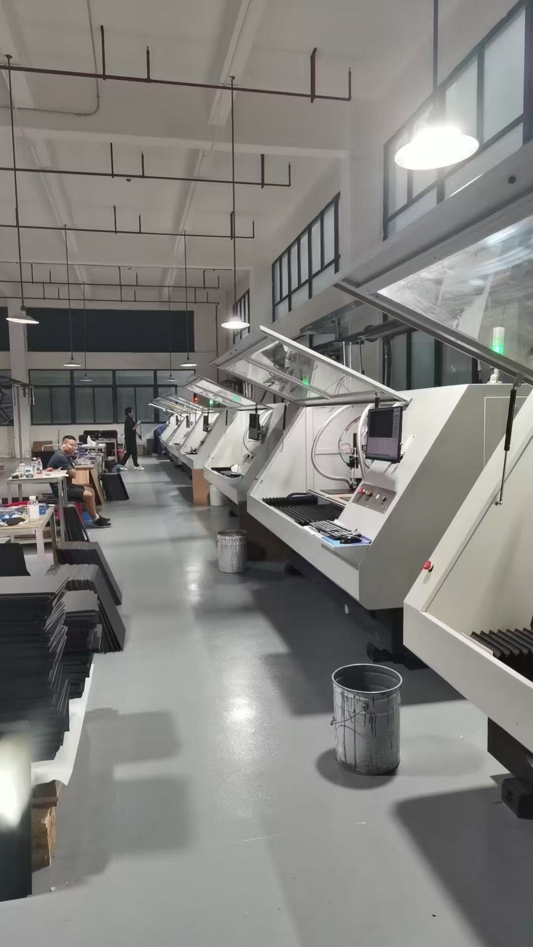 Carbon fiber production workshop with multiple processing machines